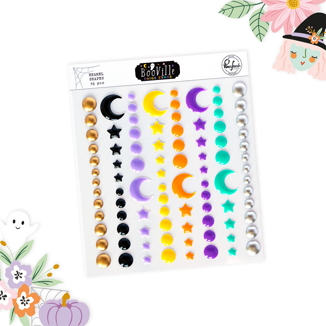 Pinkfresh Studio BooVille Enamel Shapes 326926 Lifestyle Image