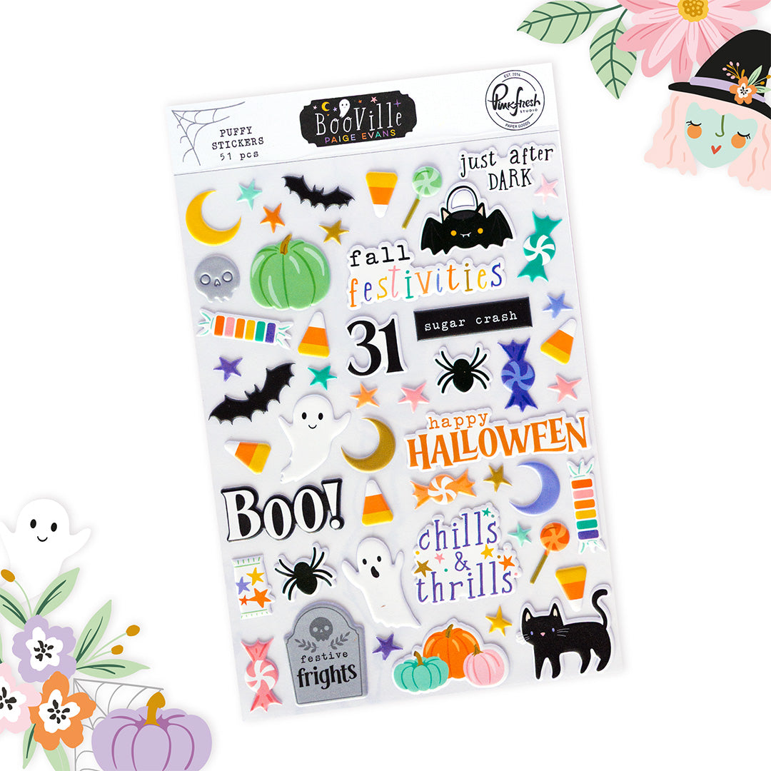 Pinkfresh Studio BooVille Puffy Stickers 326126 Lifestyle Image