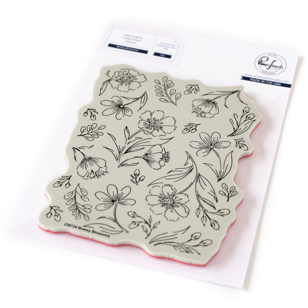 Pinkfresh Studio Breezy Blossoms Cling Stamp 238724