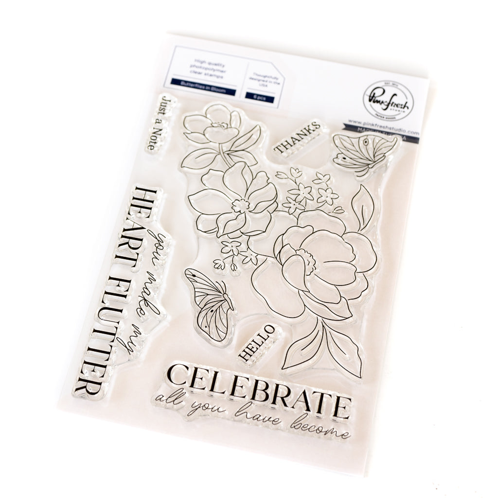 Pinkfresh Studio Butterflies In Bloom Clear Stamp Set 264925