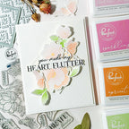 Pinkfresh Studio Butterflies In Bloom Clear Stamp Set 264925 Heart Flutter Card