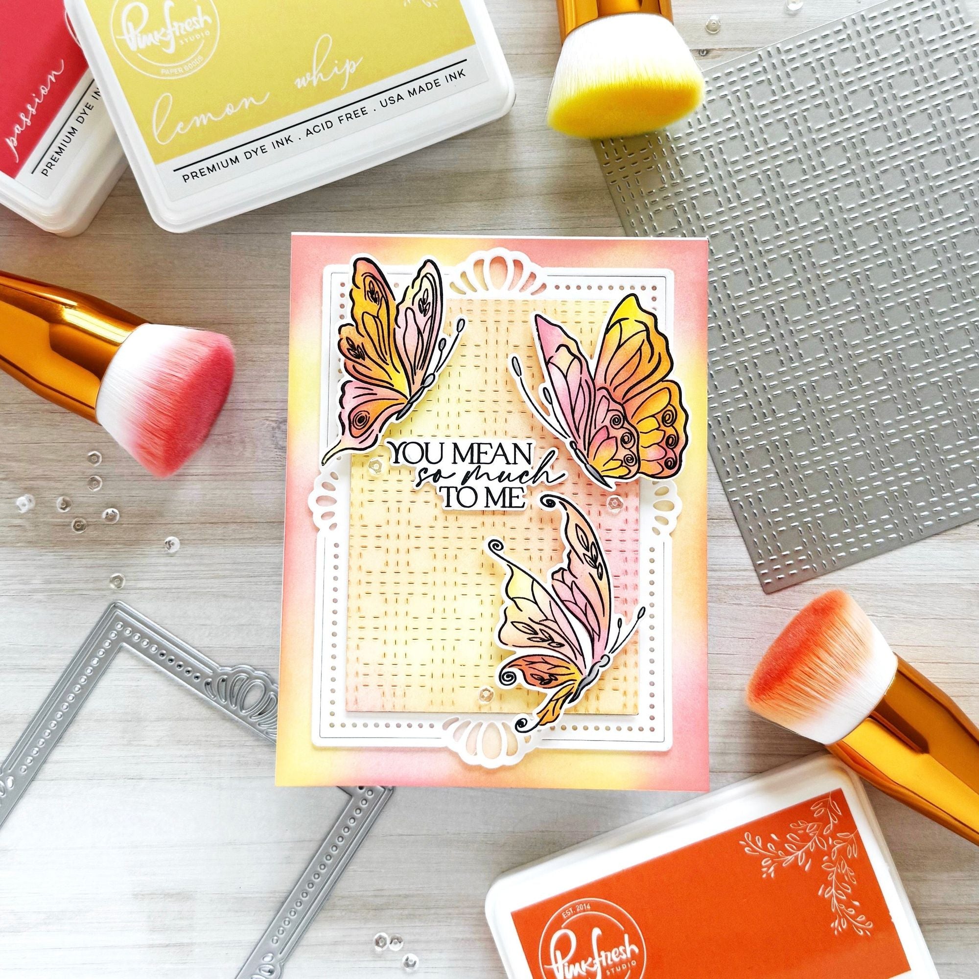 Pinkfresh Studio Butterfly Bliss Clear Stamps 273425 You Mean So Much To Me Card