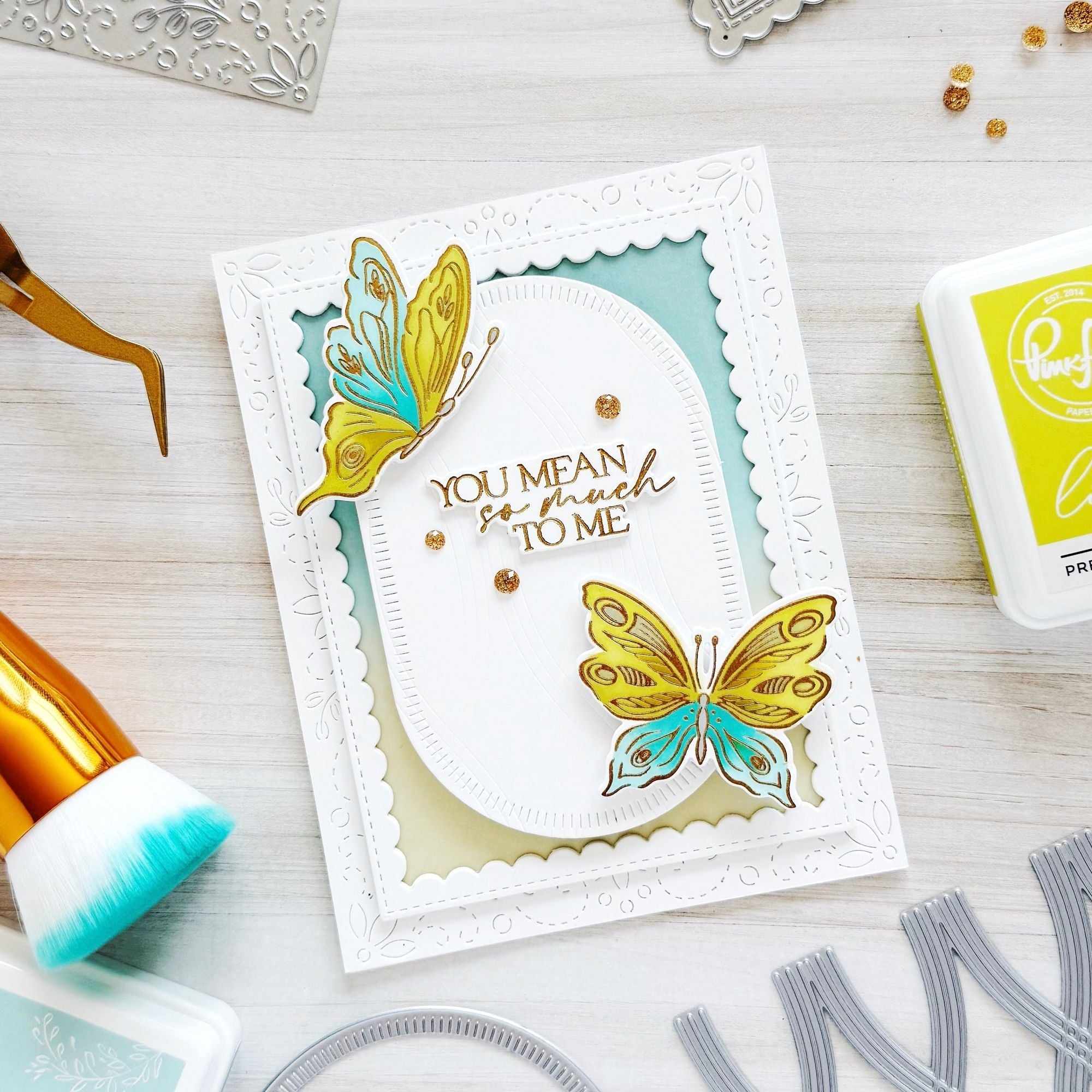 Pinkfresh Studio Butterfly Bliss Dies 273525 You Mean So Much To Me Card