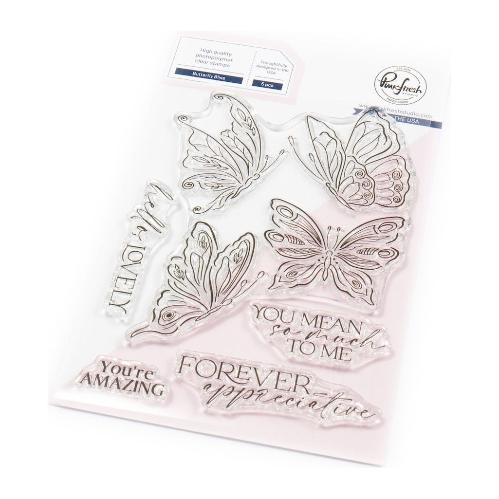 Pinkfresh Studio Butterfly Bliss Stamps Dies Stencils And Press Plates Bundle 273425