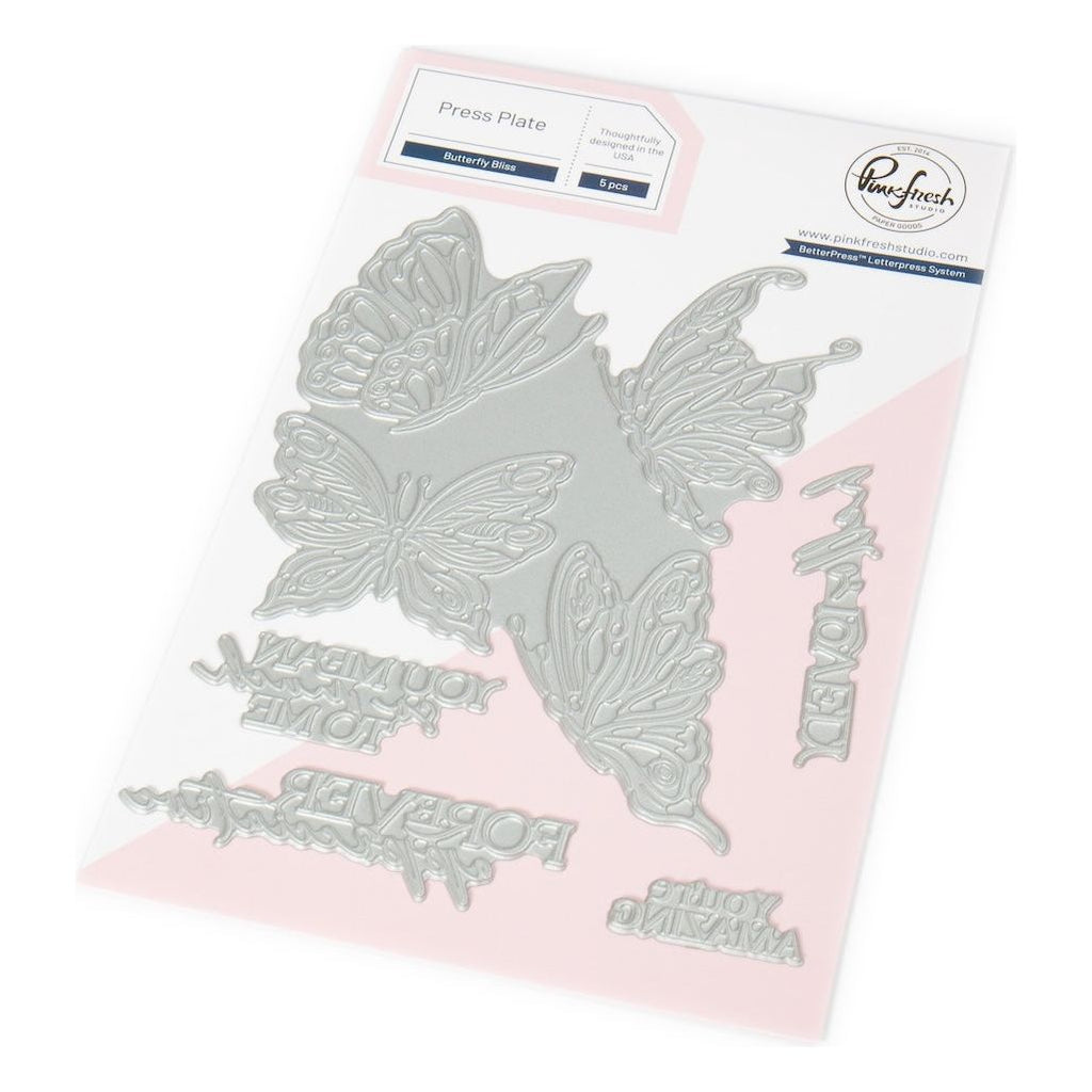 Pinkfresh Studio Butterfly Bliss Stamps Dies Stencils And Press Plates Bundle 273725