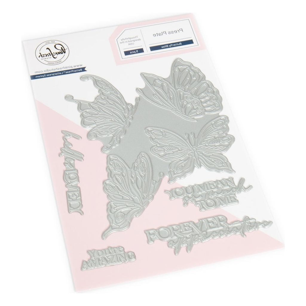 Pinkfresh Studio Butterfly Bliss Stamps Dies Stencils And Press Plates Bundle 273725 flipped