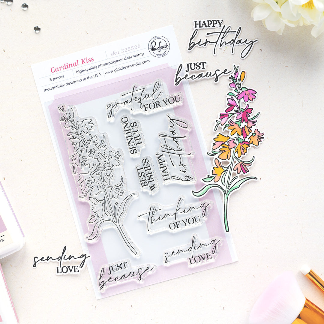 Pinkfresh Studio Cardinal Kiss Clear Stamps 325526