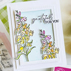 Pinkfresh Studio Cardinal Kiss Clear Stamps Dies Stencils And Press Plates Bundle Dana Grateful for You Flowers Card