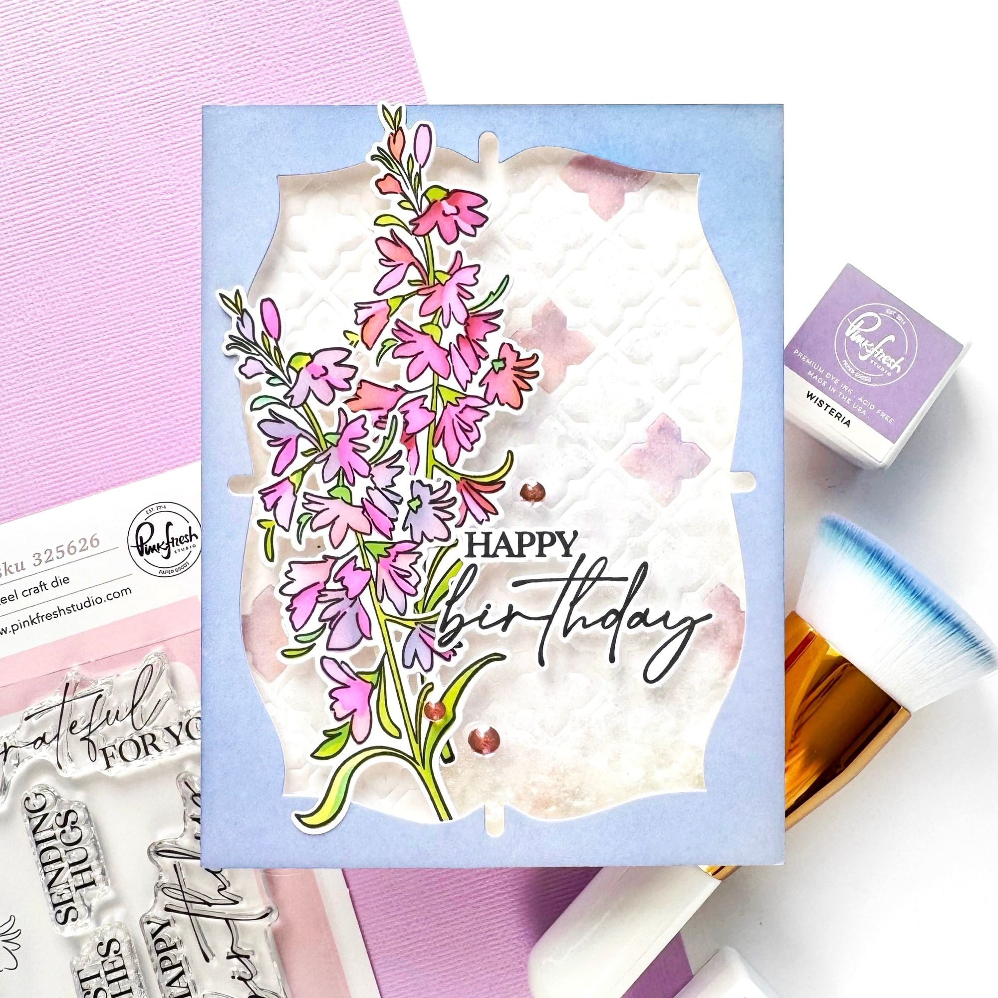 Pinkfresh Studio Cardinal Kiss Dies 325626 Happy Birthday Card