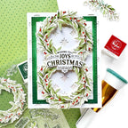Pinkfresh Studio Celestial Quilt And Weave Coverplate Dies Bundle Joys Of The Christmas Season Card