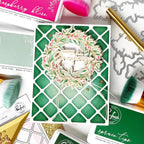 Pinkfresh Studio Celestial Weave Coverplate Die 337226 Christmas Wreath Card