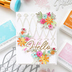 Pinkfresh Studio Cheerful Blossoms Clear Stamps 262724 Floral Hello Card | color-code:ALT01