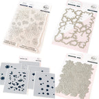Pinkfresh Studio Cheerful Blossoms Stamps Die Stencils And Press Plate Bundle