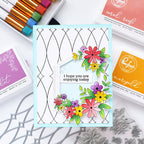 Pinkfresh Studio Cheerful Blossoms Stamps Die Stencils And Press Plate Bundle Encouragement Card | color-code:ALT02
