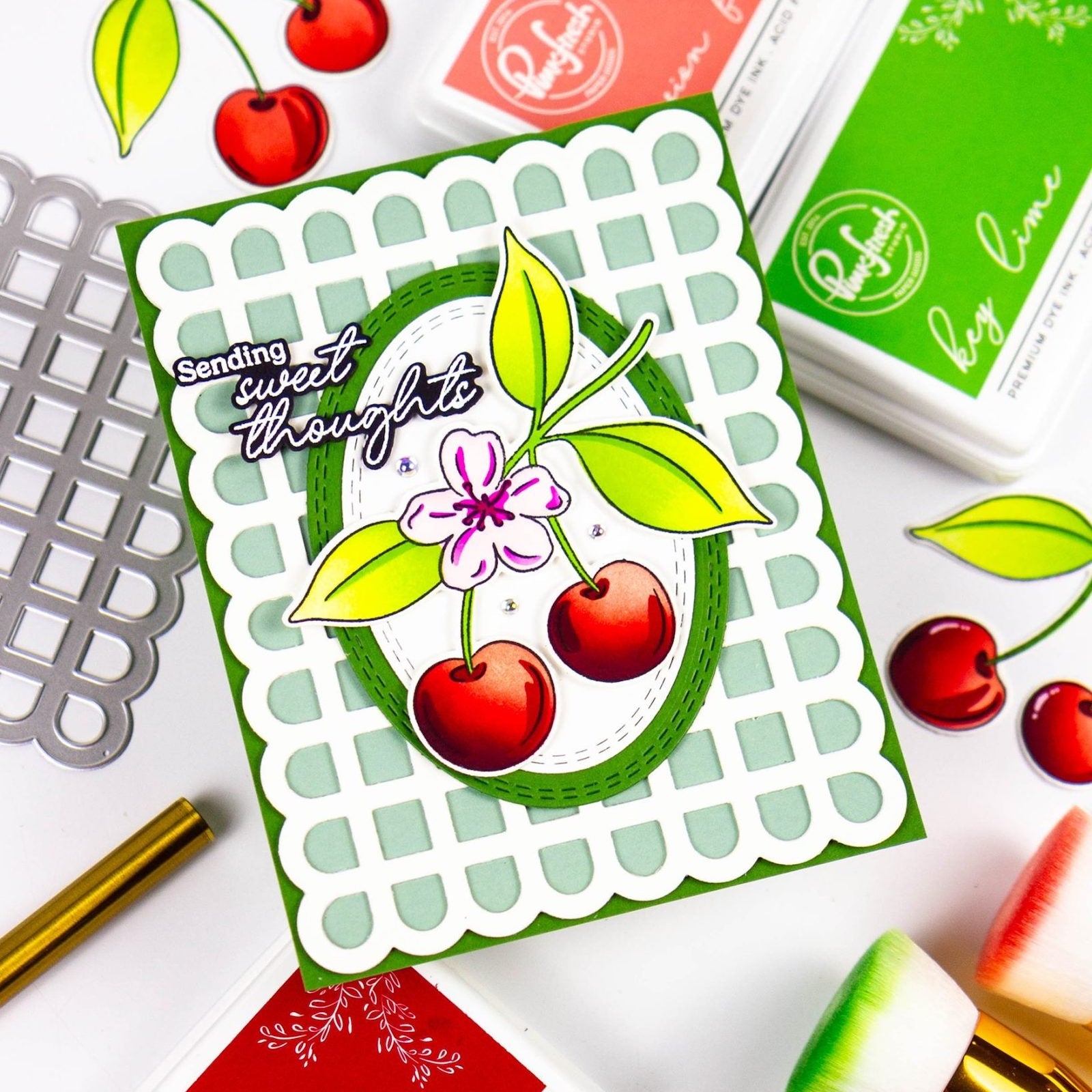 Pinkfresh Studio Cherry Bliss Clear Stamps 267325 Sweet Thoughts Card | color-code:ALT03