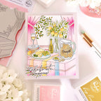 Pinkfresh Studio Citrus Still Life Stencils 324826 Celebration Card