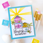 Pinkfresh Studio Coastal Paradise Clear Stamps 282425 Sending You Sunshine Card