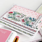 Pinkfresh Studio Cottage Flourish Stencils 339426 Jody Morrow Congratulations Card