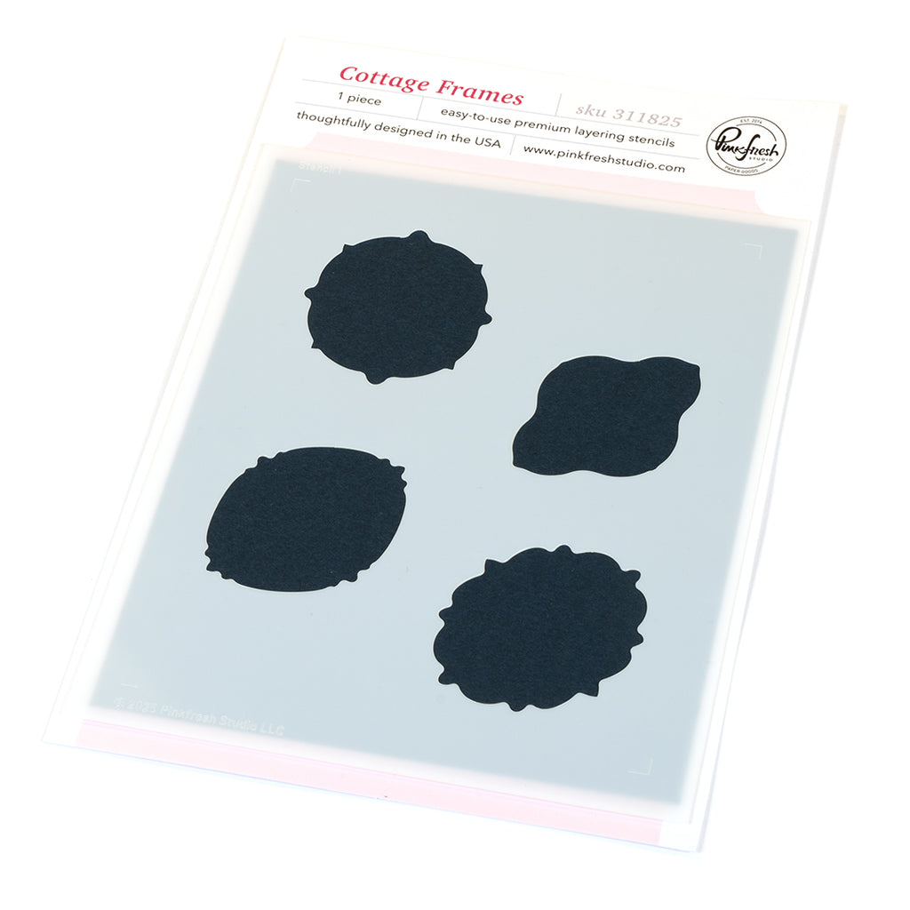 Pinkfresh Studio Cottage Frames Clear Stamps Dies Stencil And Press Plates Bundle Alternative Image