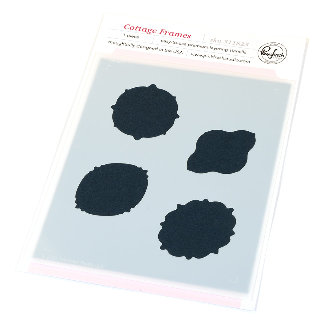 Pinkfresh Studio Cottage Frames Clear Stamps Dies Stencil And Press Plates Bundle Alternative Image