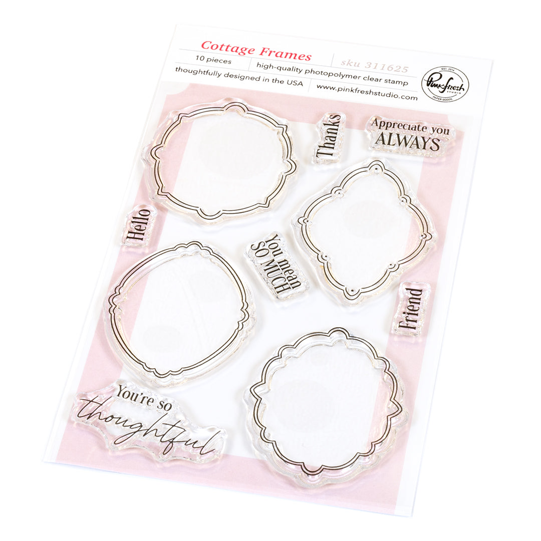 Pinkfresh Studio Cottage Frames Clear Stamps Dies Stencil And Press Plates Bundle Product Image