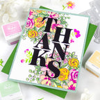 Pinkfresh Studio Cozy Blooms Clear Stamps 245924 Floral Thanks Card