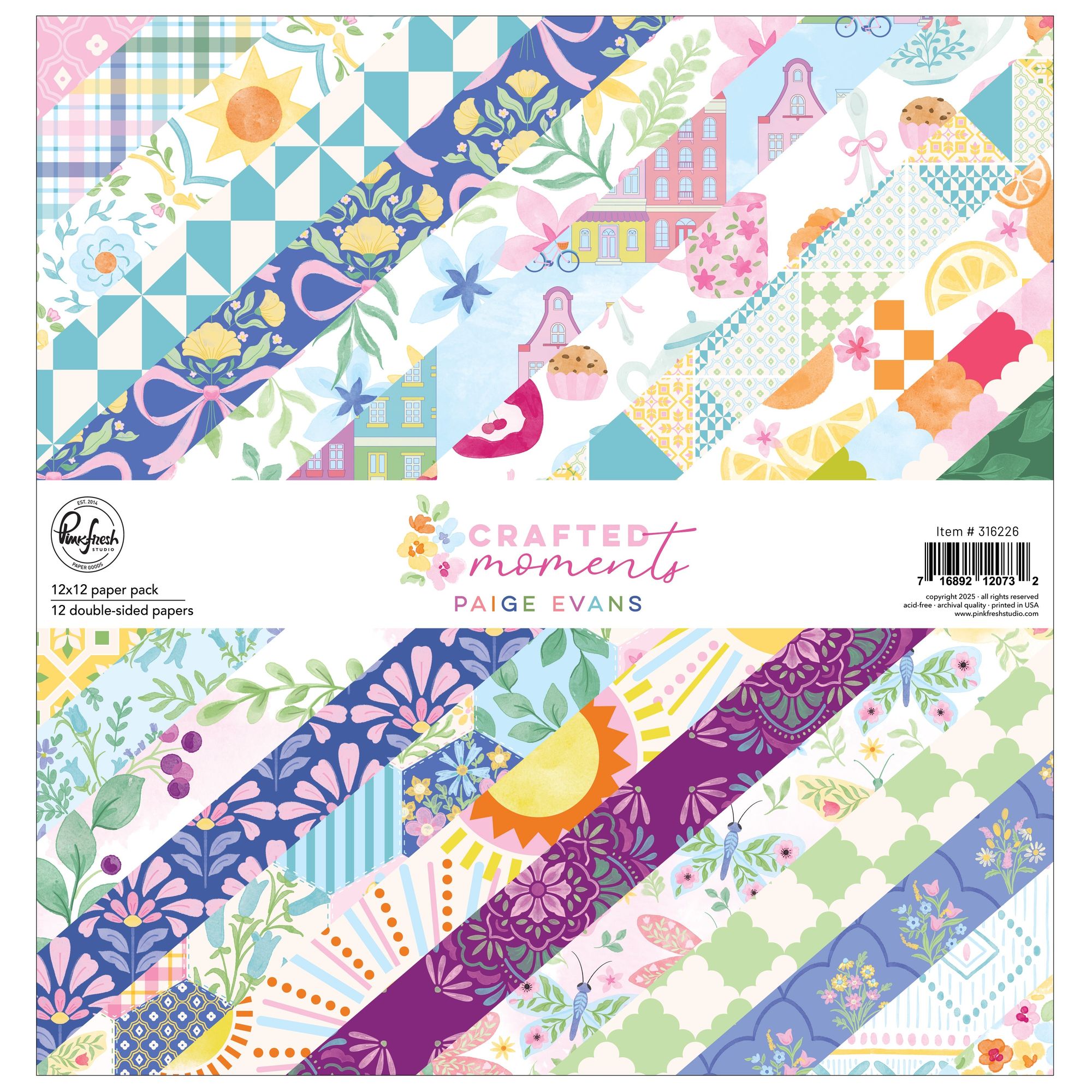 Pinkfresh Studio Crafted Moments 12 x 12 Paper Pack 316226