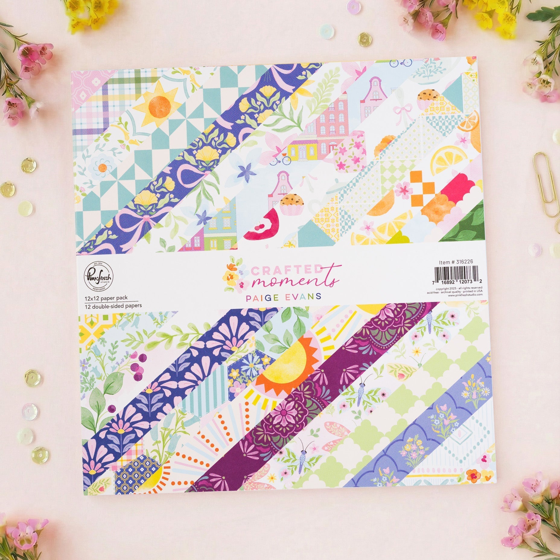 Pinkfresh Studio Crafted Moments 12 x 12 Paper Pack 316226 Product Image