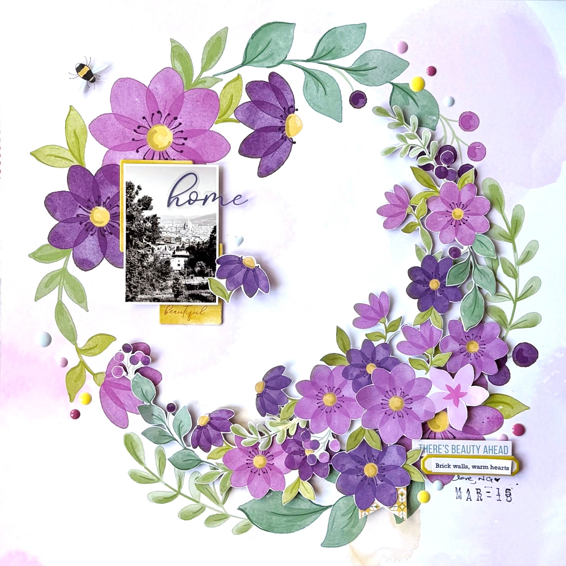 Pinkfresh Studio Crafted Moments Enamel Shapes 318326 Home Wreath