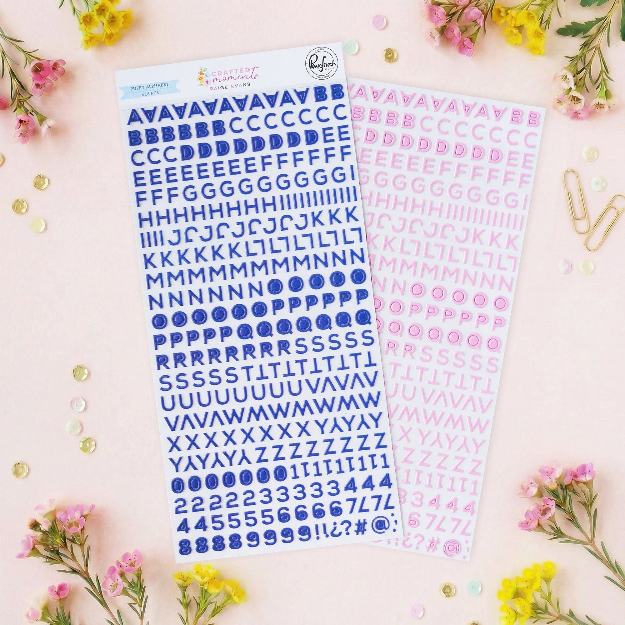 Pinkfresh Studio Crafted Moments Mini Puffy Alpha Stickers 318126 Product Image