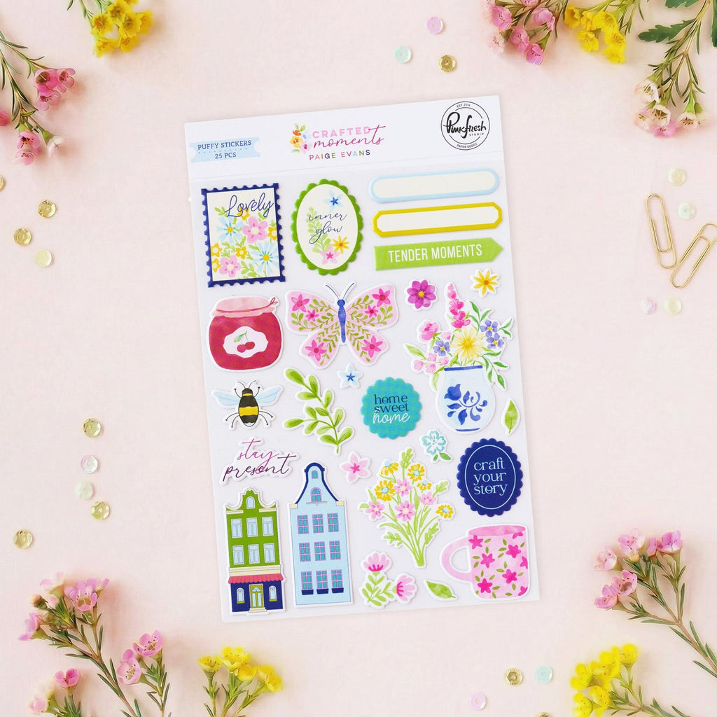 Pinkfresh Studio Crafted Moments Puffy Stickers 317626 Product Image