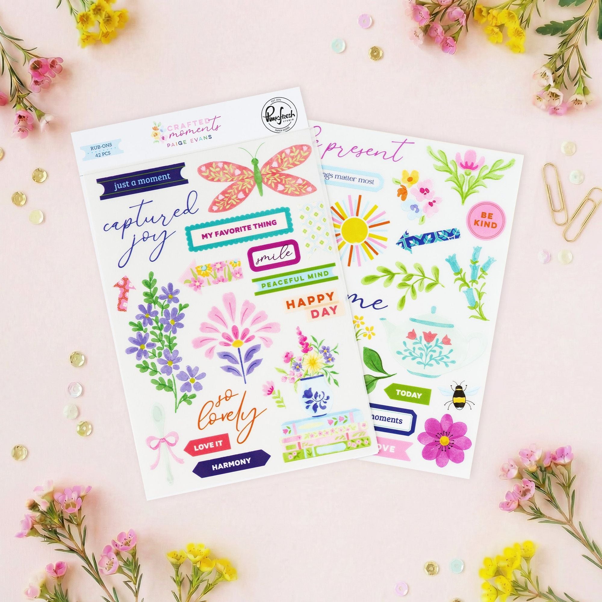 Pinkfresh Studio Crafted Moments Rub-Ons 318226 Product Image