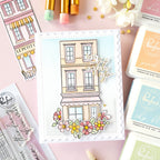 Pinkfresh Studio Darling District Clear Stamps 315726 Let's Catch Up Card