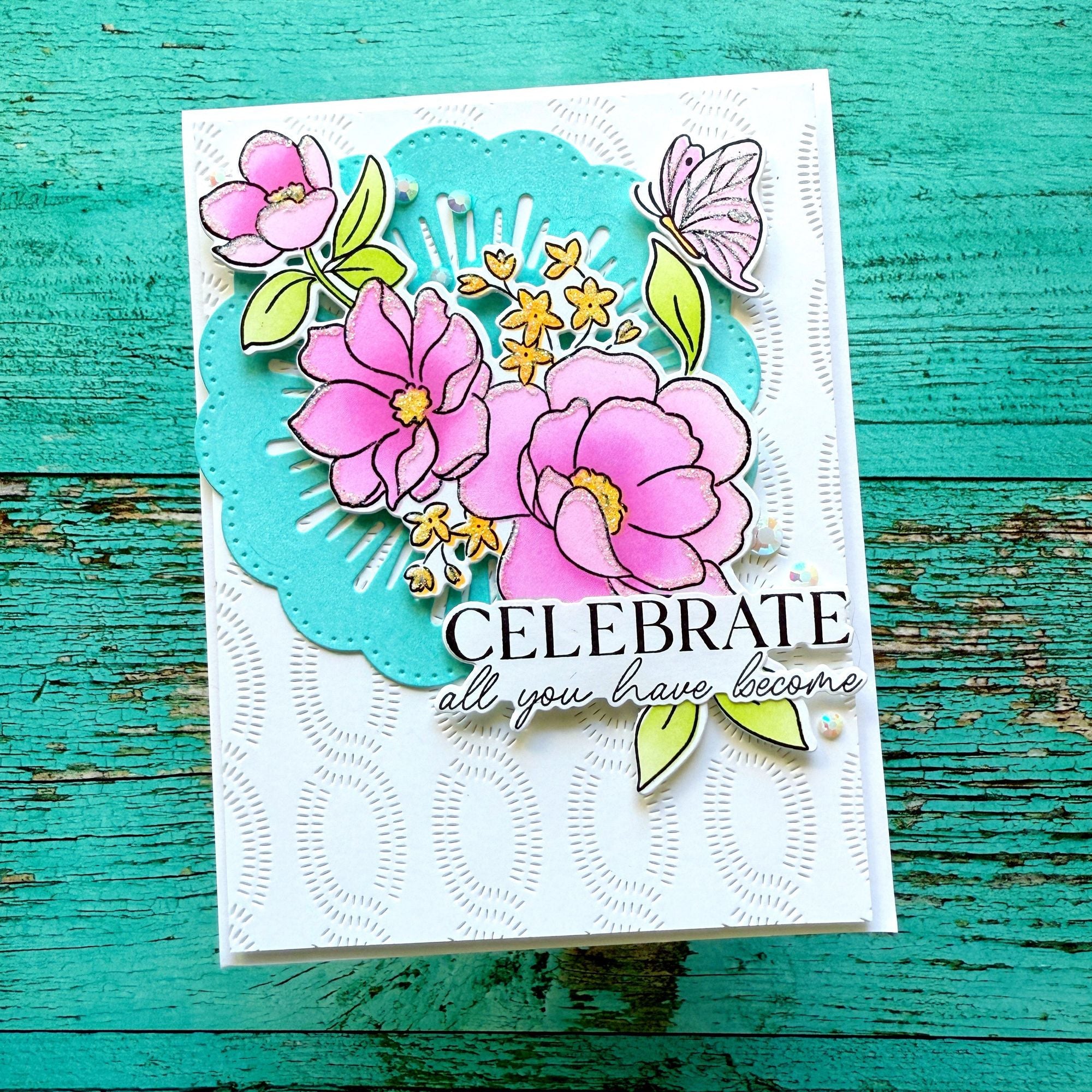 Pinkfresh Studio Decorative Circles Dies 269525 Celebration Card