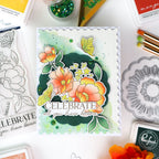 Pinkfresh Studio Decorative Circles Dies 269525 Floral Celebration Card