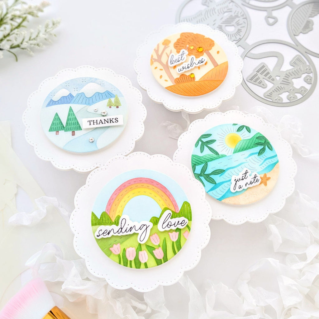 Pinkfresh Studio Decorative Circles Dies 269525 Seasonal Changes Tags