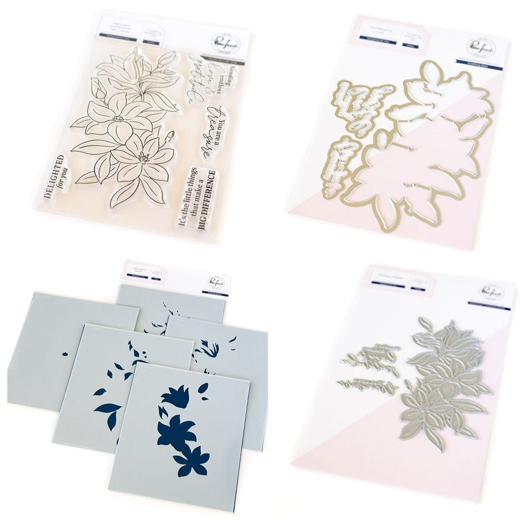 Pinkfresh Studio Delighted For You Stamps Dies Stencils And Press Plates Bundle