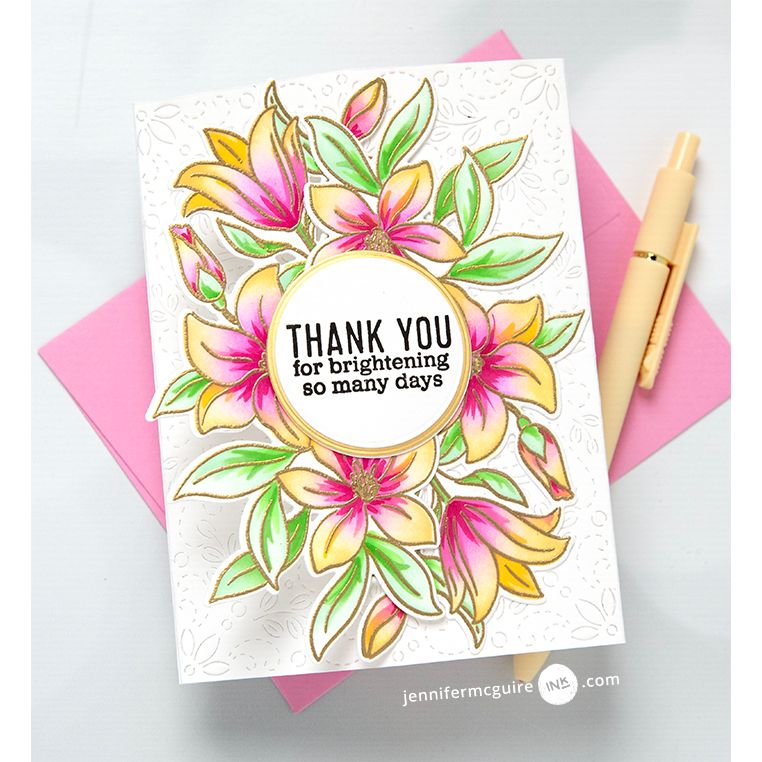 Pinkfresh Studio Delighted For You Stencils 243724 Thank You Card | color-code:ALT03