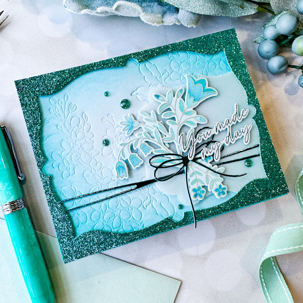 Pinkfresh Studio Dotted Fancy Frames Dies pf156es Floral Encouragement Card | color-code:ALT01