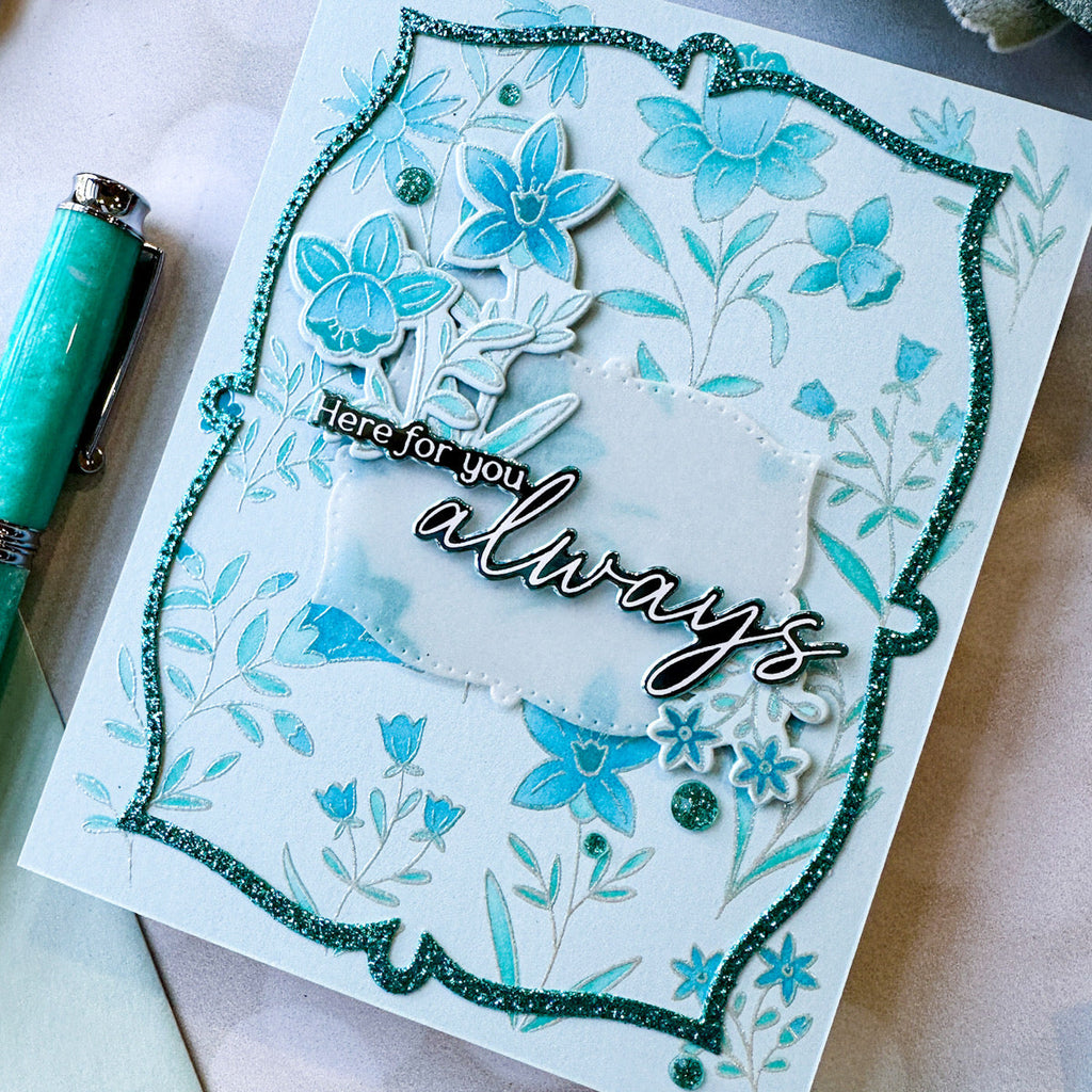 Pinkfresh Studio Dotted Fancy Frames Dies pf156es Here For You Always Card | color-code:ALT02