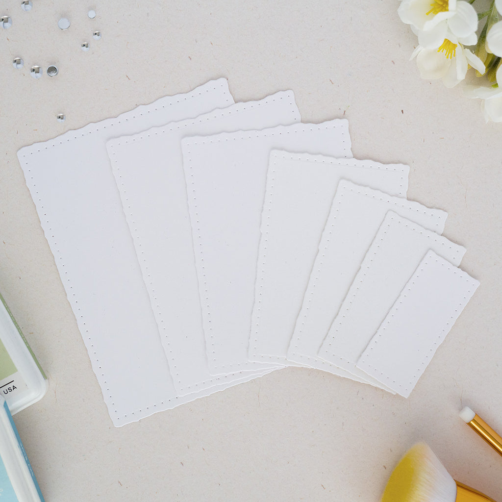 Pinkfresh Studio Dotted Nested Deckled Rectangles Dies pf186es Die Cut Panels