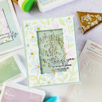 Pinkfresh Studio Dotted Nested Deckled Rectangles Dies pf186es Thank you for being the person I can count on floral shaker card