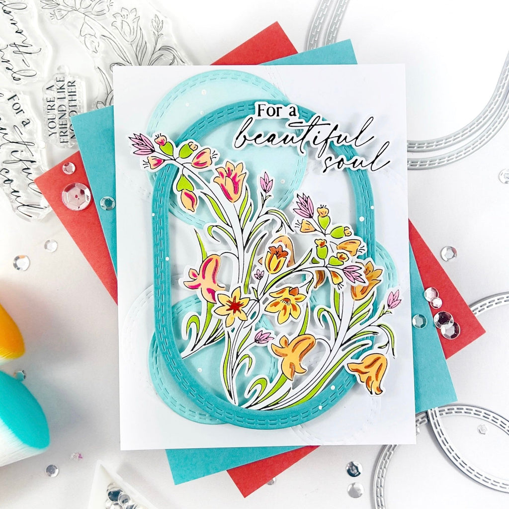 Pinkfresh Studio Double Stitched Circle And Elongated Oval Dies Bundle For A Beautiful Soul