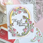 Pinkfresh Studio Double Stitched Elongated Oval Dies pf183es Kindness Card