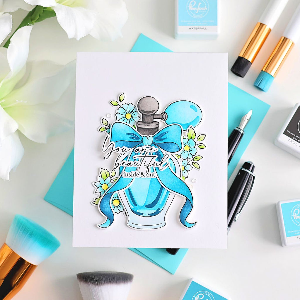 Pinkfresh Studio Elegant Essence Dies 314026 You Are Beautiful Inside And Out Card