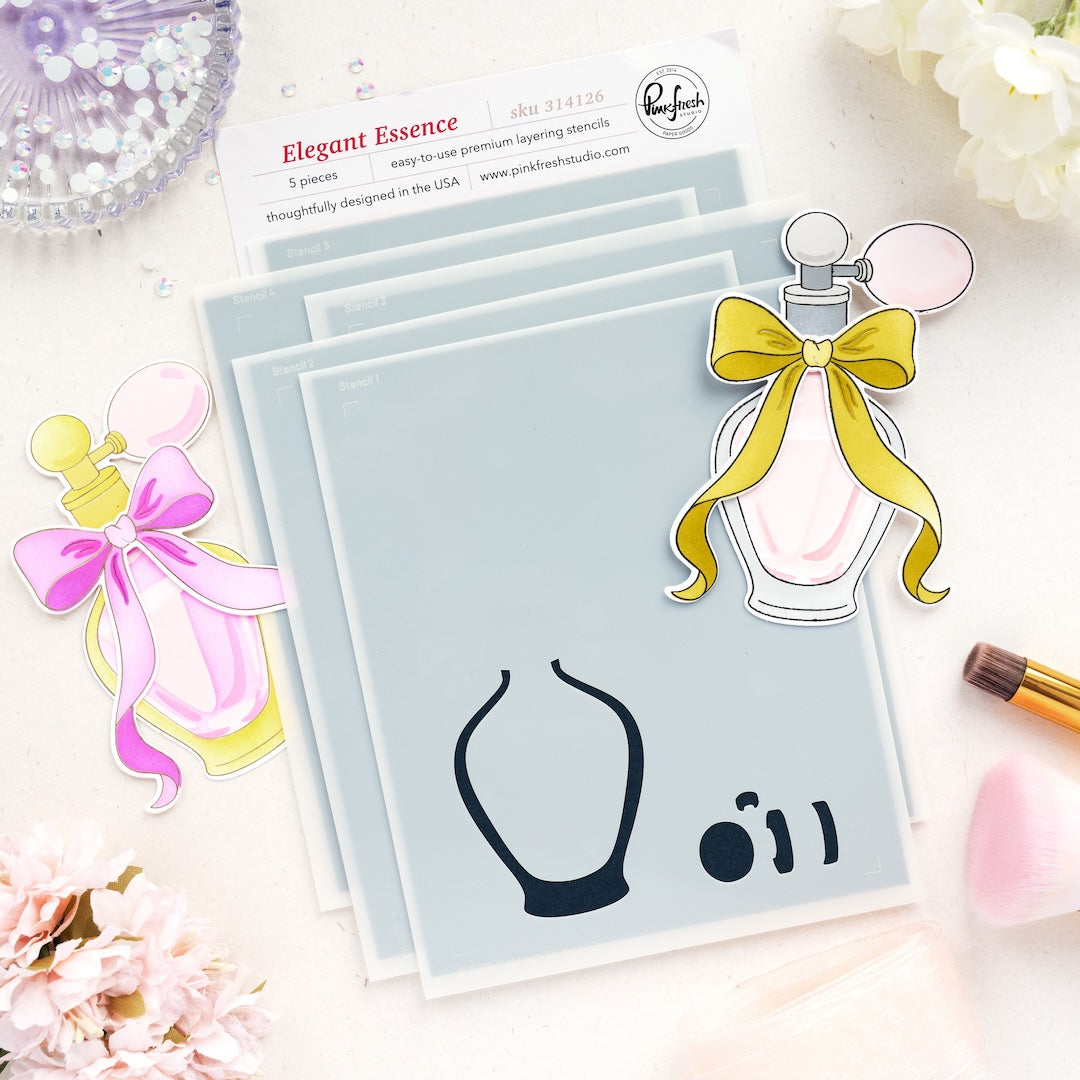 Pinkfresh Studio Elegant Essence Stencils 314126