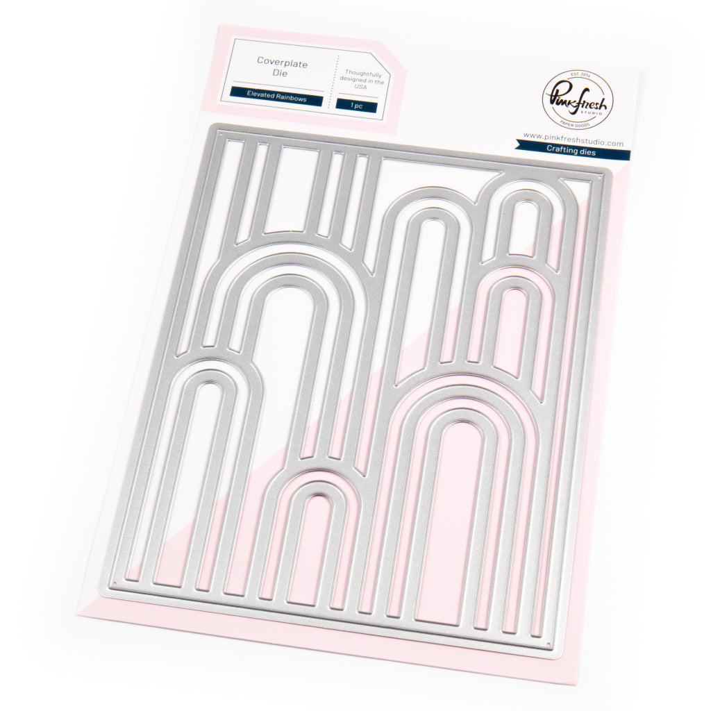 Pinkfresh Studio Elevated Rainbows Coverplate Die And Stencil Bundle 269225