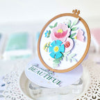 Pinkfresh Studio Embroidery Hoops Dies 266825 You Make Life Beautiful Card