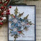 Pinkfresh Studio Essentials 8.5 x 11 Glitter Cardstock Glacier 6 Sheets pf152es Floral Christmas Card | color-code:ALT01