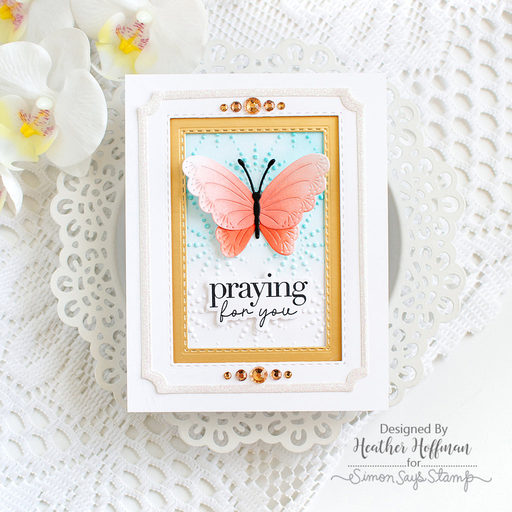 Pinkfresh Studio Essentials 8.5 x 11 Glitter Cardstock Glacier 6 Sheets pf152es Praying For You Card | color-code:ALT04